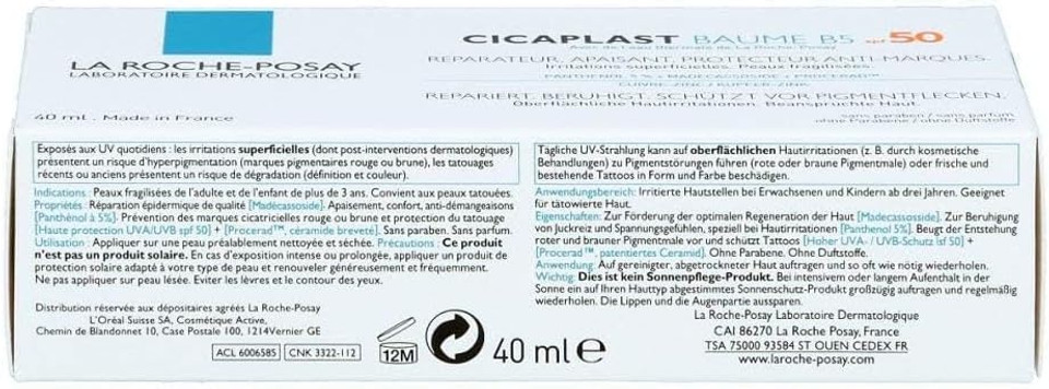 La Roche-Posay Cicaplast Baume B5 Spf50 40Ml