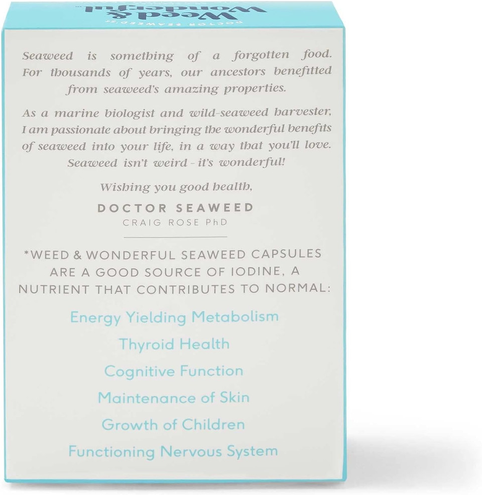 Doctor Seaweed | Pure Seaweed Capsules | 1 Months Supply | 100% Organic Scottish Seaweed | Thyroid Support | Weight Management | Plant Based

Size: 30 Count (Pack Of 1)