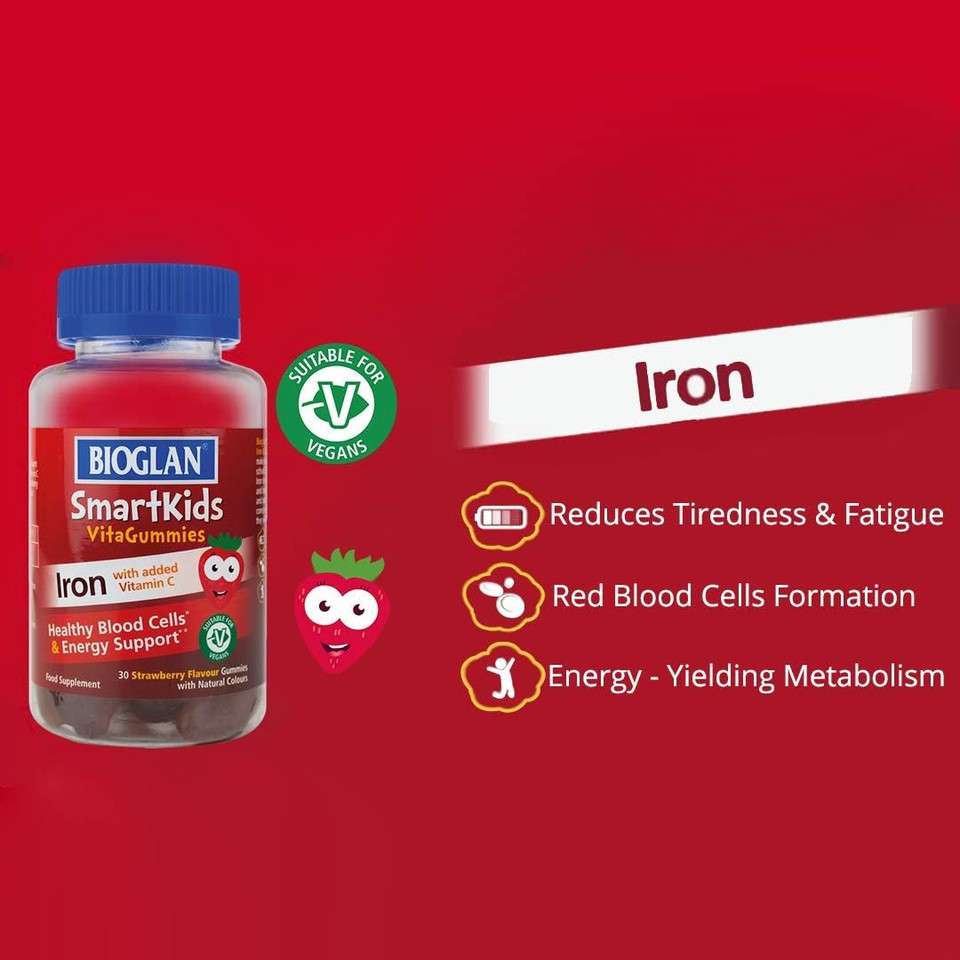 Bioglan Smartkids Iron Vitagummies - 30 Strawberry Gummies