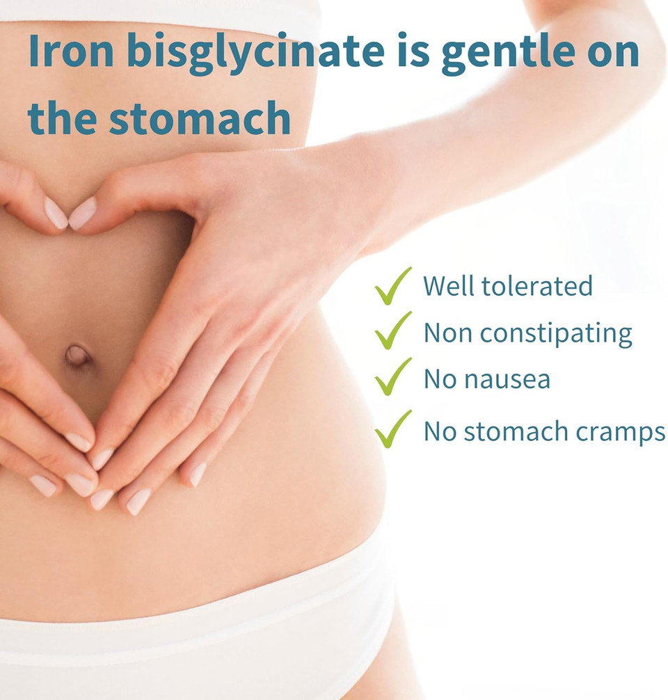 High Absorption Chelated Iron Bisglycinate 20Mg With Vitamin C, Gentle Formula, Clean Label & Targeted Release, One Daily, Vegan, 180 Tablets, By Igennus