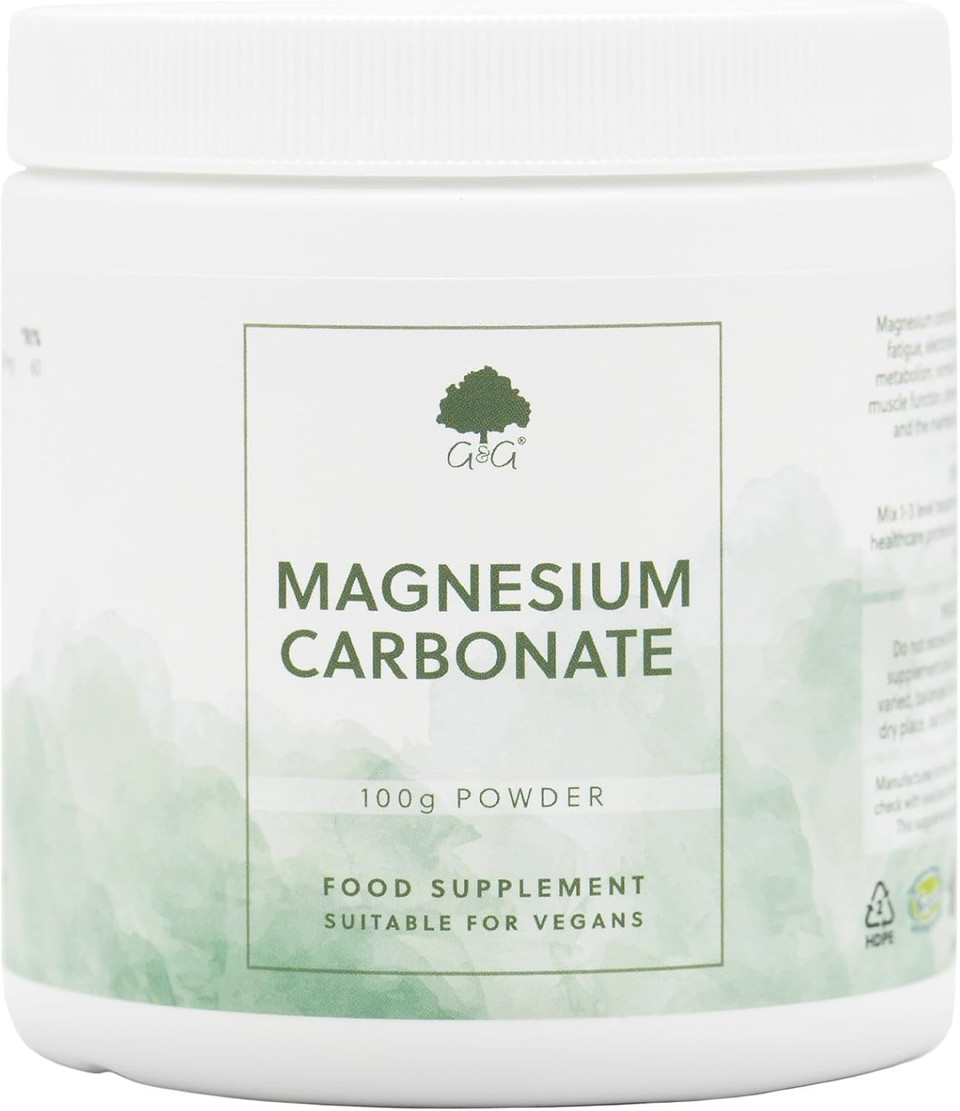 Magnesium Carbonate Powder | 100g Pure Magnesium Carbonate Powder | 226mg Elemental Magnesium per 1g | G&G Vitamins