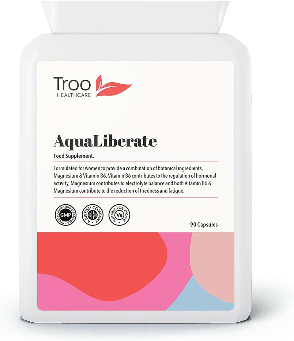 Troo Aqualiberate 90 Capsules - Electrolyte And Hormonal Balance Supplement For Women - Botanical Blend With Magnesium And Vitamin B6 - Uk Manufactured To Gmp Standard Troo Aqualiberate 90 Capsules - Electrolyte And Hormonal Balance Supplement For Women - Botanical Blend With Magnesium And Vitamin B6 - Uk Manufactured To Gmp Standard