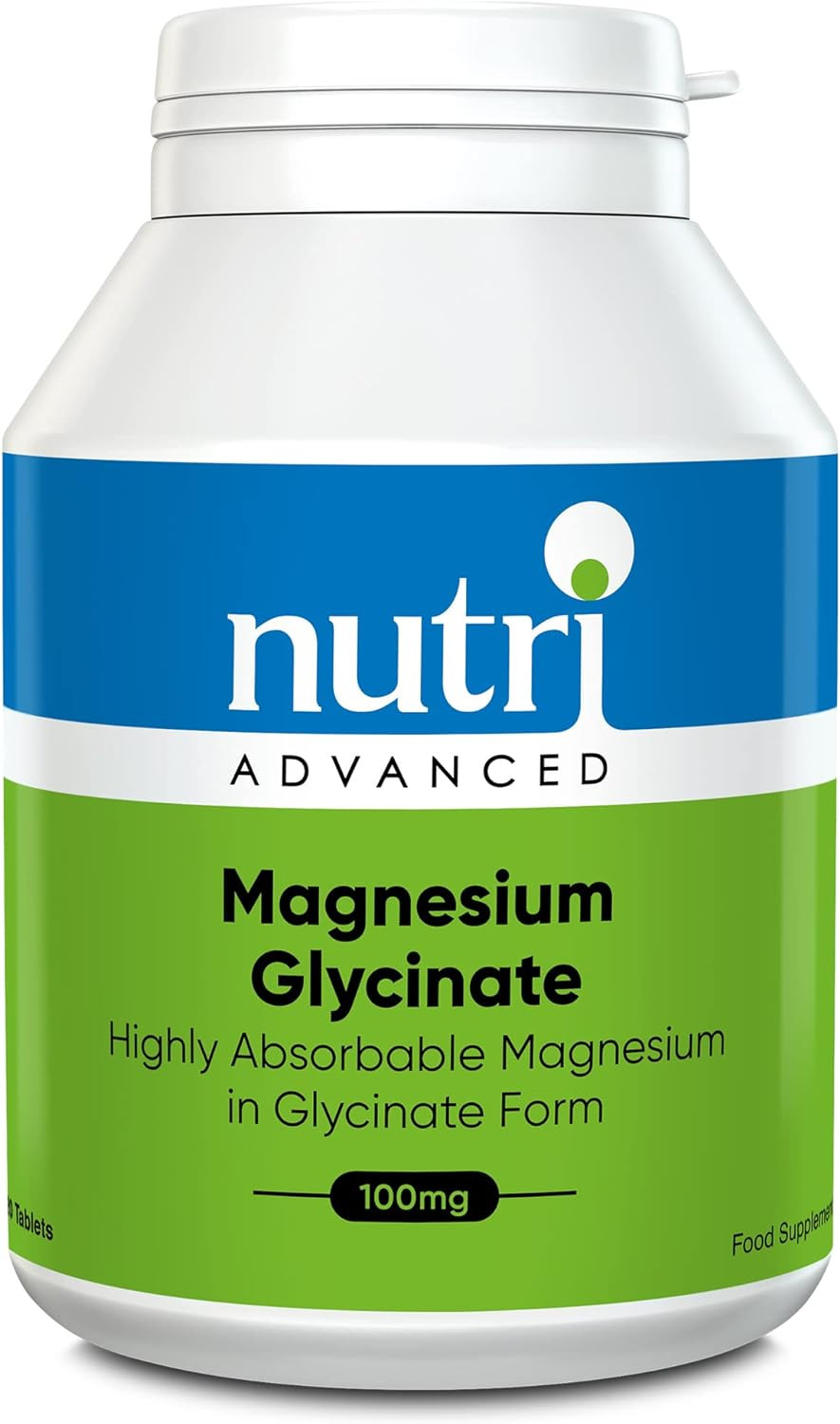 Nutri Advanced Magnesium Glycinate 100Mg High Strength Supplement - Sleep Support - Easily Absorbable, Gentle On Digestion - 120 Tablets