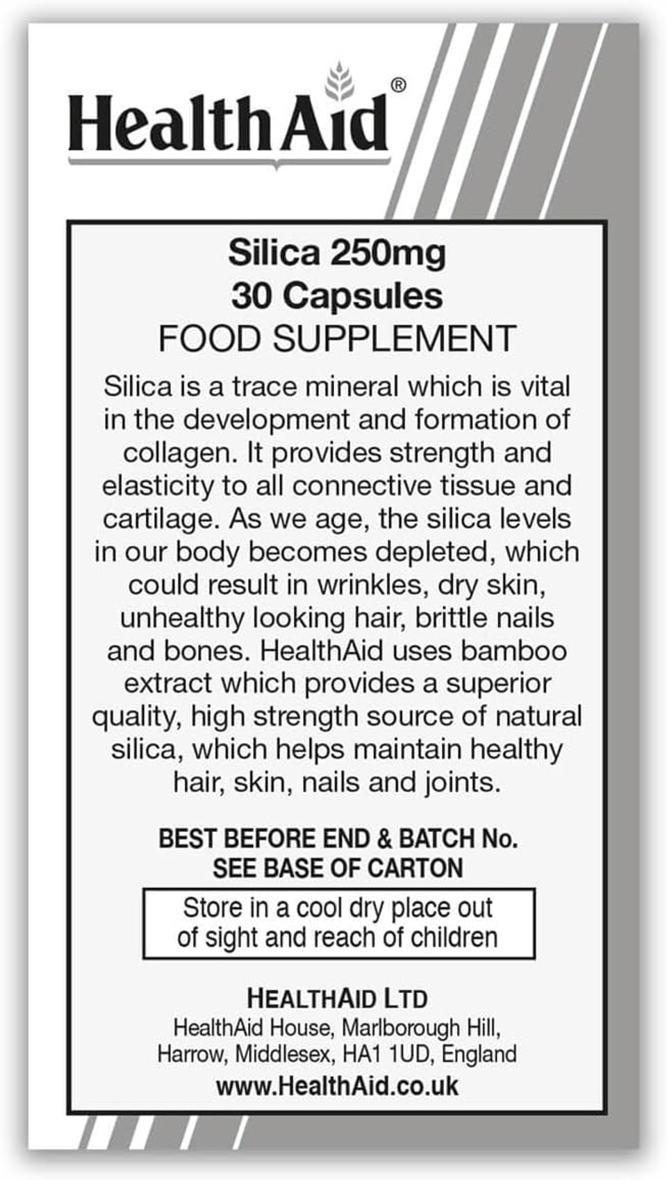 HealthAid Silica 250 mg 30 Capsules