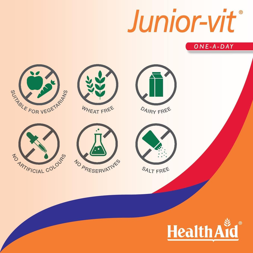 HealthAid Junior-VIT Chewable Multivitamins, 30 Vegetarian Tablets, Pack of 1