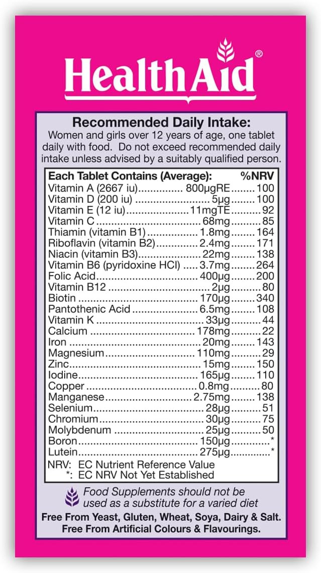 HealthAid Multi Max Vegetarian Tablets for Women - Pack of 60