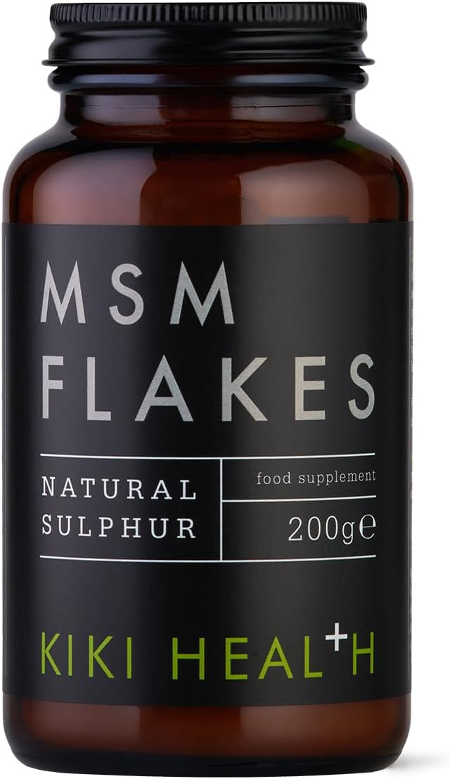 KIKI Health Natural MSM Flakes Minerals Supplements - Pure Natural Sulphur for Joints, Skin, Hair & Nails - Gluten-Free & Allergen-Free MSM Supplements - No Additives Easy Formulation 200g