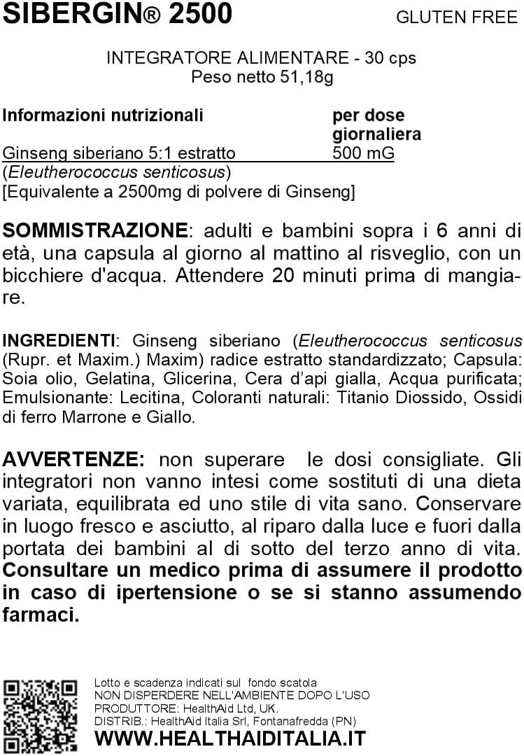 HealthAid Sibergin 2500 Blister Capsules 30