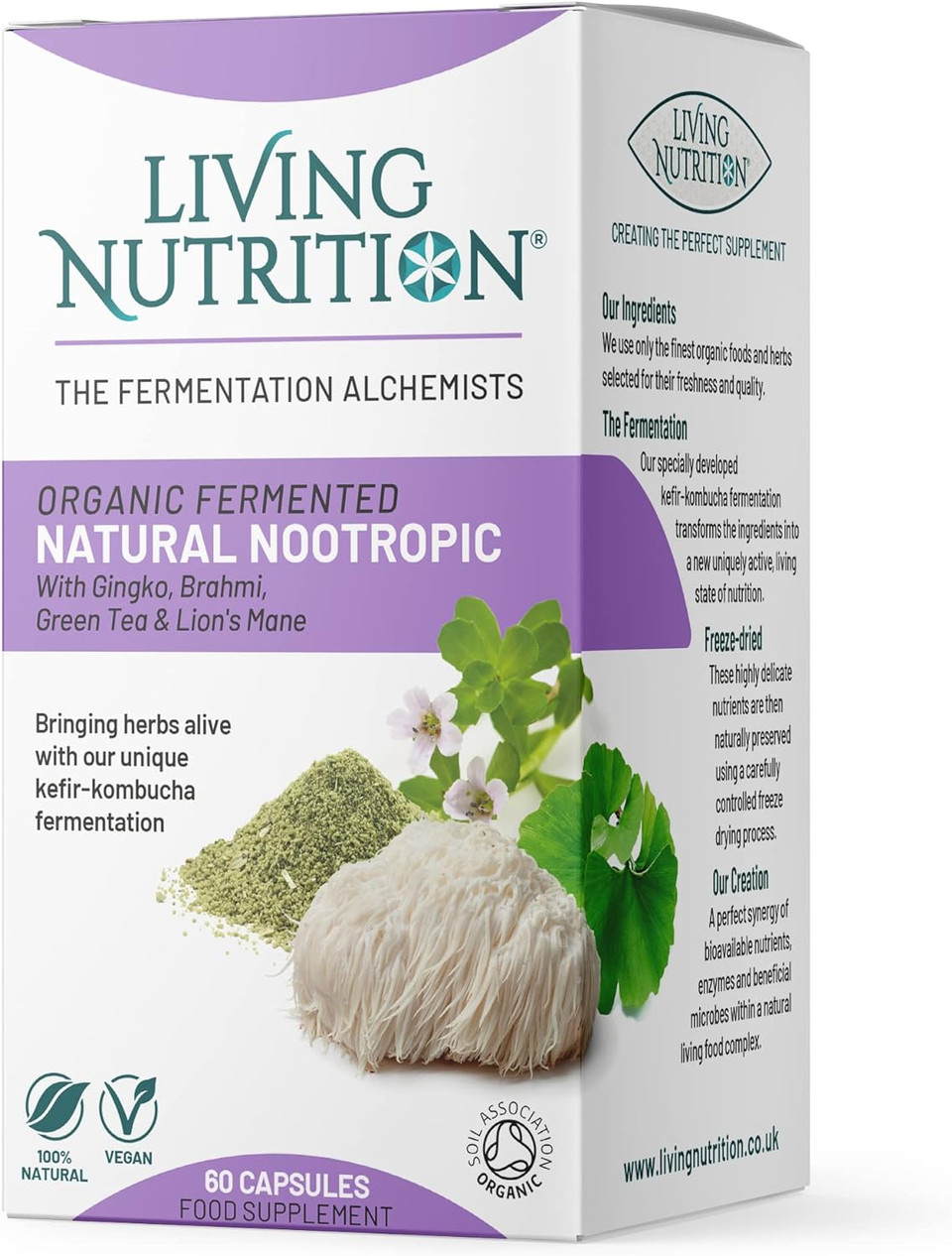 Living Nutrition Organic Fermented Natural Nootropic (60 Caps)