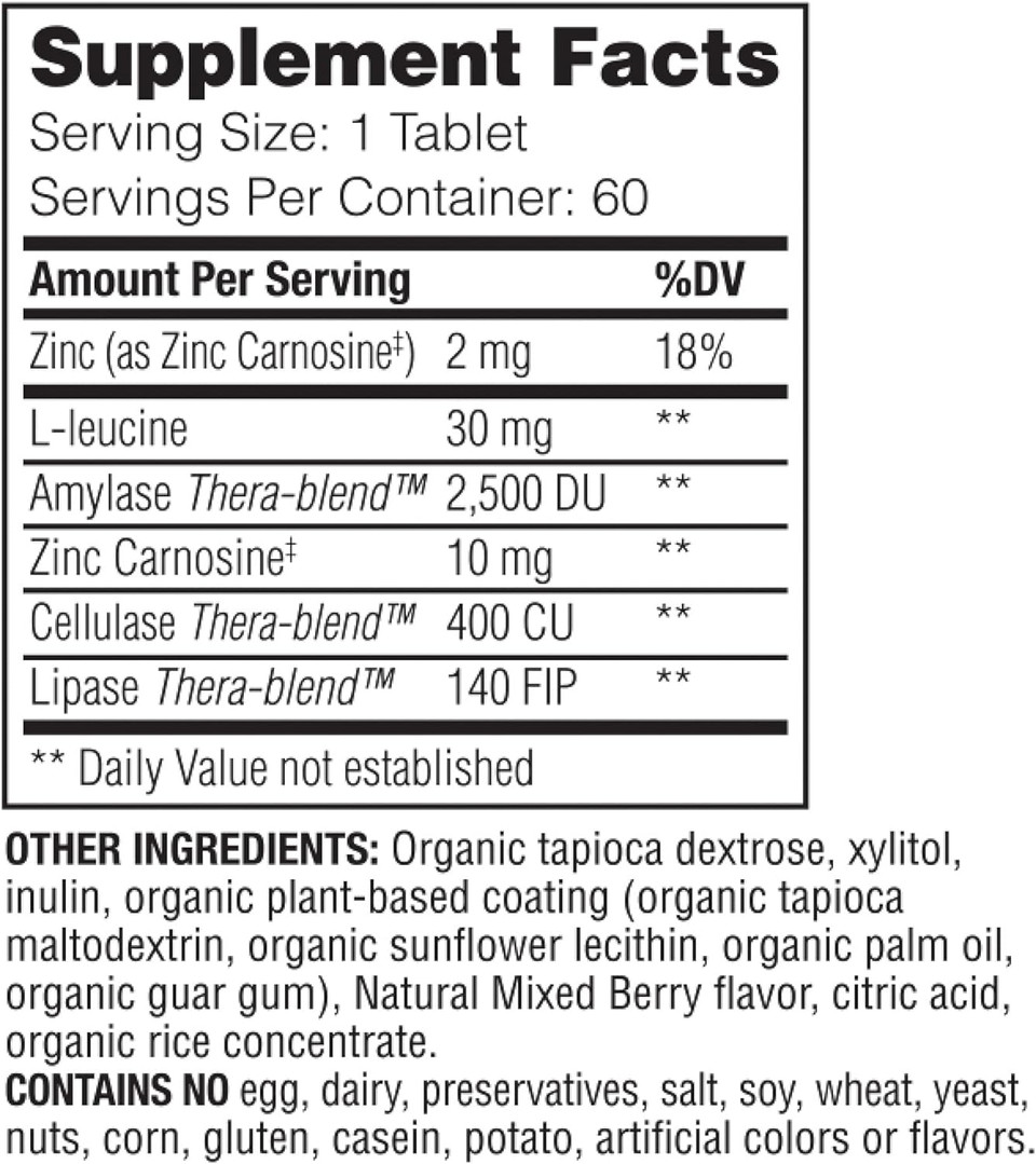 Enzymedica - Acid Soothe (60 Chewable Tablets) | Berry Flavour | Digestive Support Enzymes Supplements | Digestive Enzymes Blend For Acid Reflux And Heartburn, Nutrient Supplements, Vegan

Size: 60 Count (Pack Of 1)