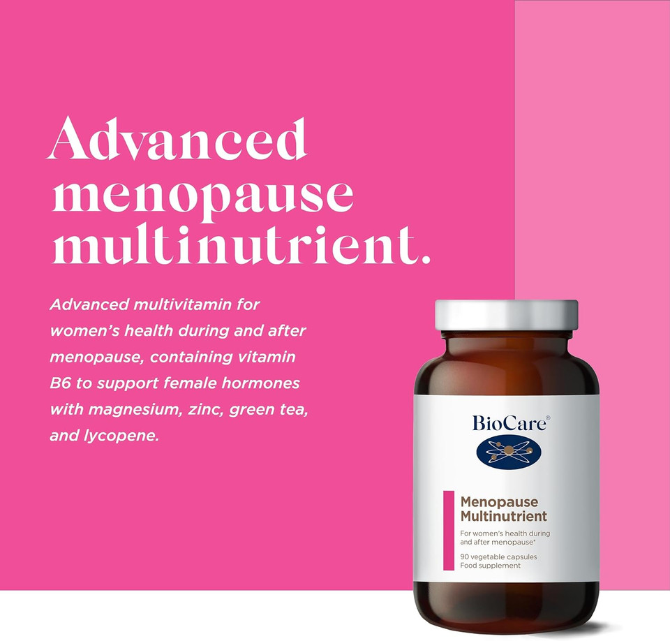 Biocare Menopause Multinutrient | With Vitamin B6, Magnesium, Zinc, Green Tea & Lycopene - 90 Capsules
