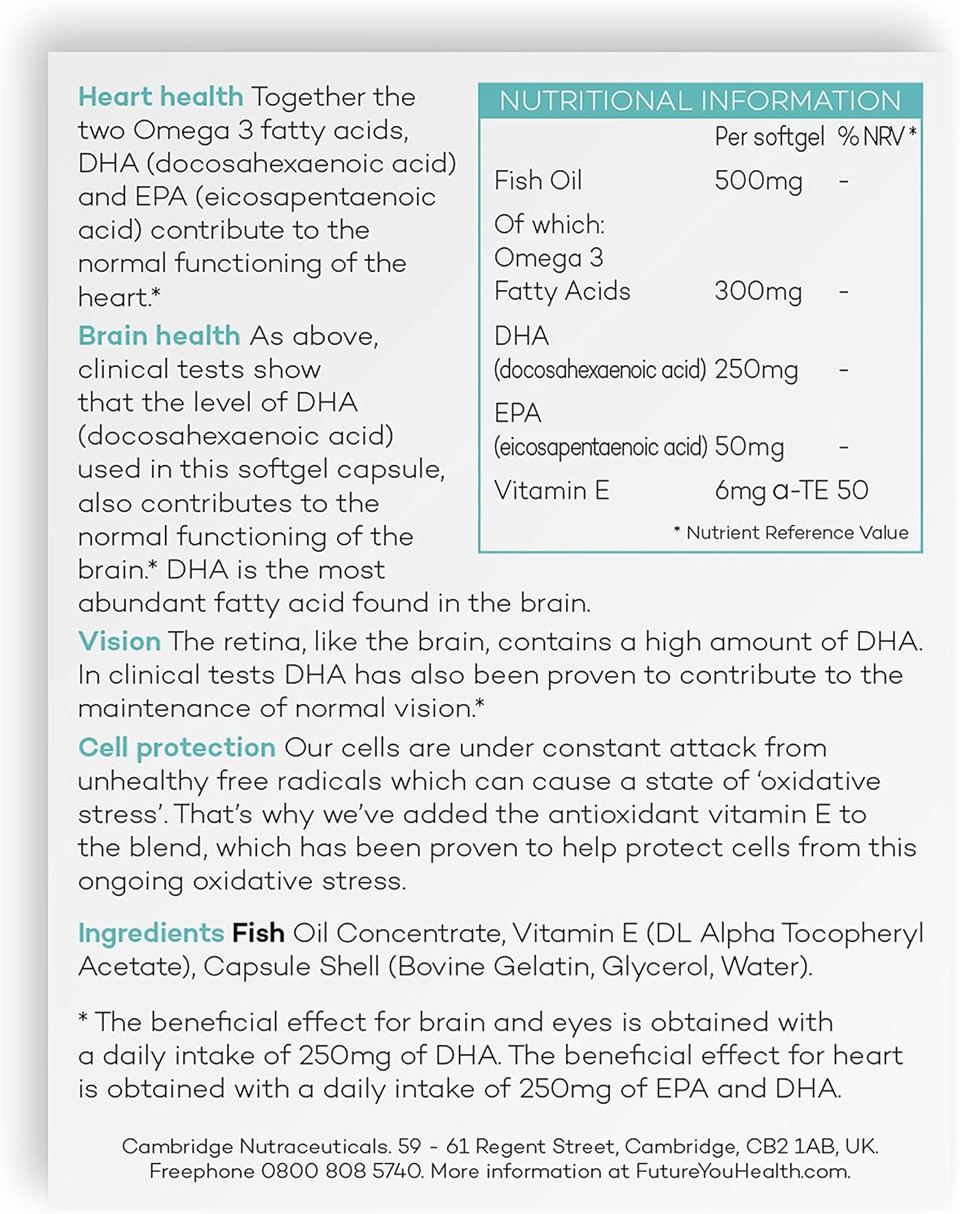 Omega 3 by Prime Fifty - Brain Health Supplement for The Over 50s - 28 Day Supply