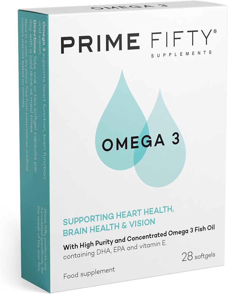 Omega 3 by Prime Fifty - Brain Health Supplement for The Over 50s - 28 Day Supply