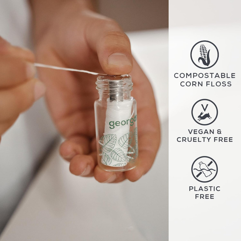 Georganics Orange Flavour Natural Dental Floss, 50 m Length