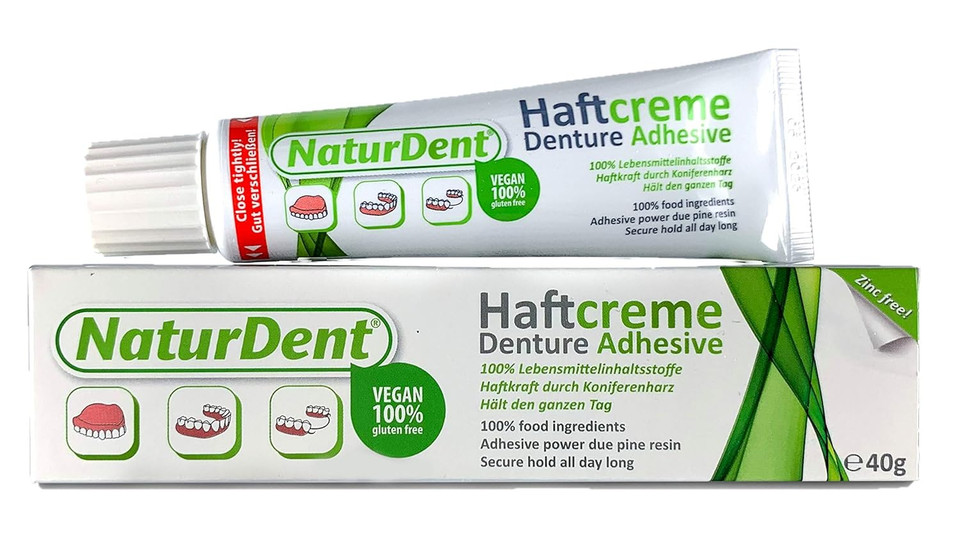 Natural Strong Waterproof Denture Adhesive | Holds Dentures Longer And Stronger | No Yucky Taste No Zinc No Paraben | Smile And Eat With Confidence Great Present For Anyone With Full Partial Dentures