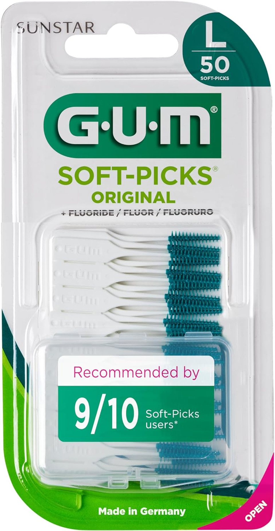 Gum Soft-Picks Original Interdental Cleaners | Teeth Cleaning And Plaque Removal | 4 X 50 Pieces (Size L: Iso 2 - Iso 3-5, 1.1-1.8 Mm)