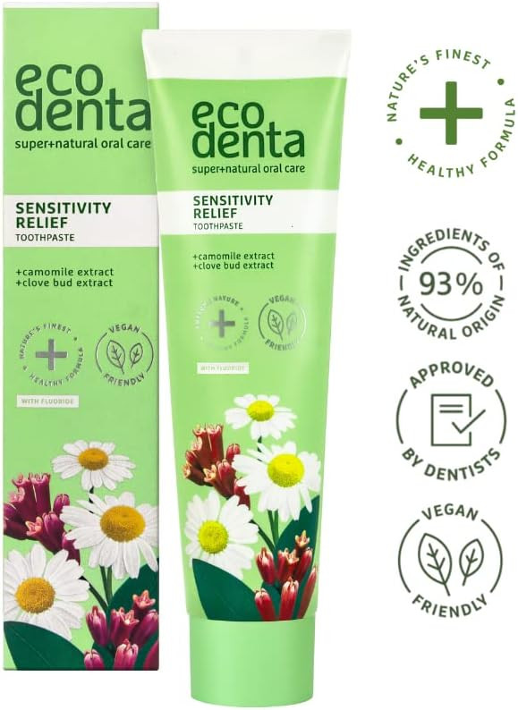 Ecodenta Oral Hygiene Cosmetic Set I Toothpaste with Calident, Chamomile Extract, Clove Extract 100 ml and Antibacterial Multifunctional - Mouthwash 500 ml I Oral Care Set Against Bad Breath