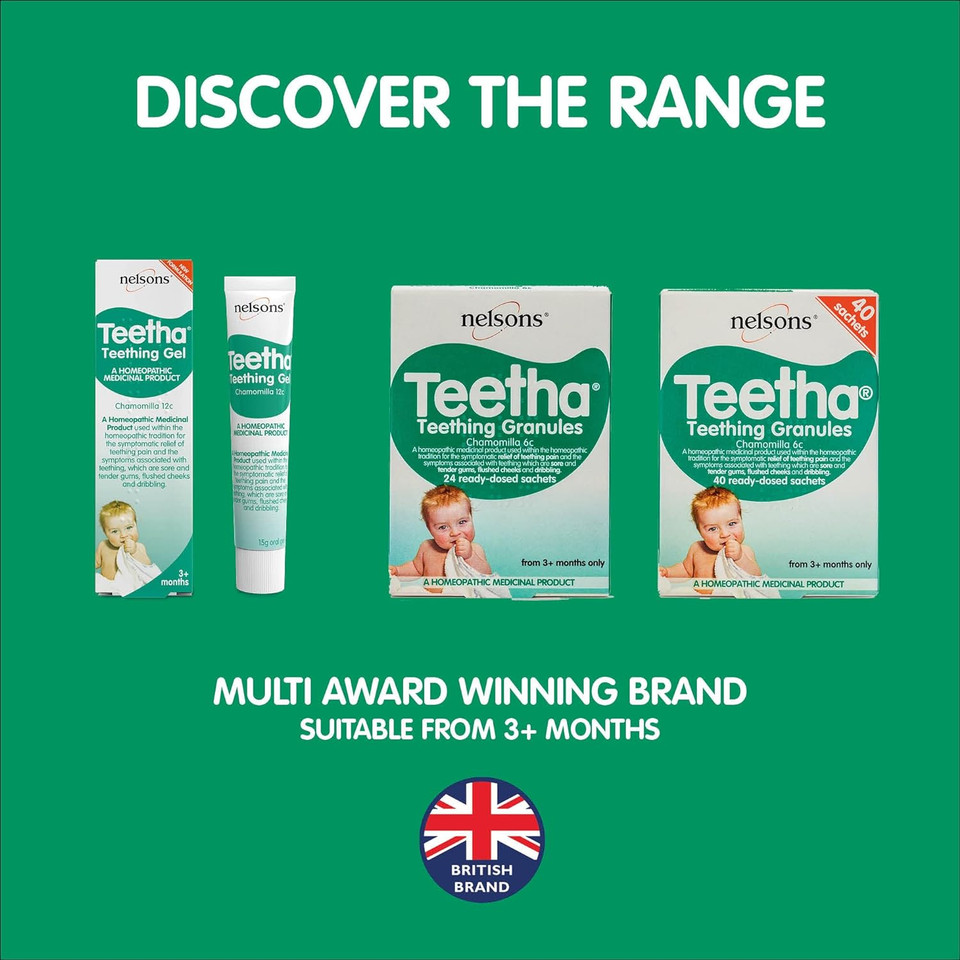 Nelsons Teething Gel, Baby Teetha, Teething Gel For New Borns And Infants, Soothing, Metabolic Action For Babies' Teething Symptoms, 15G