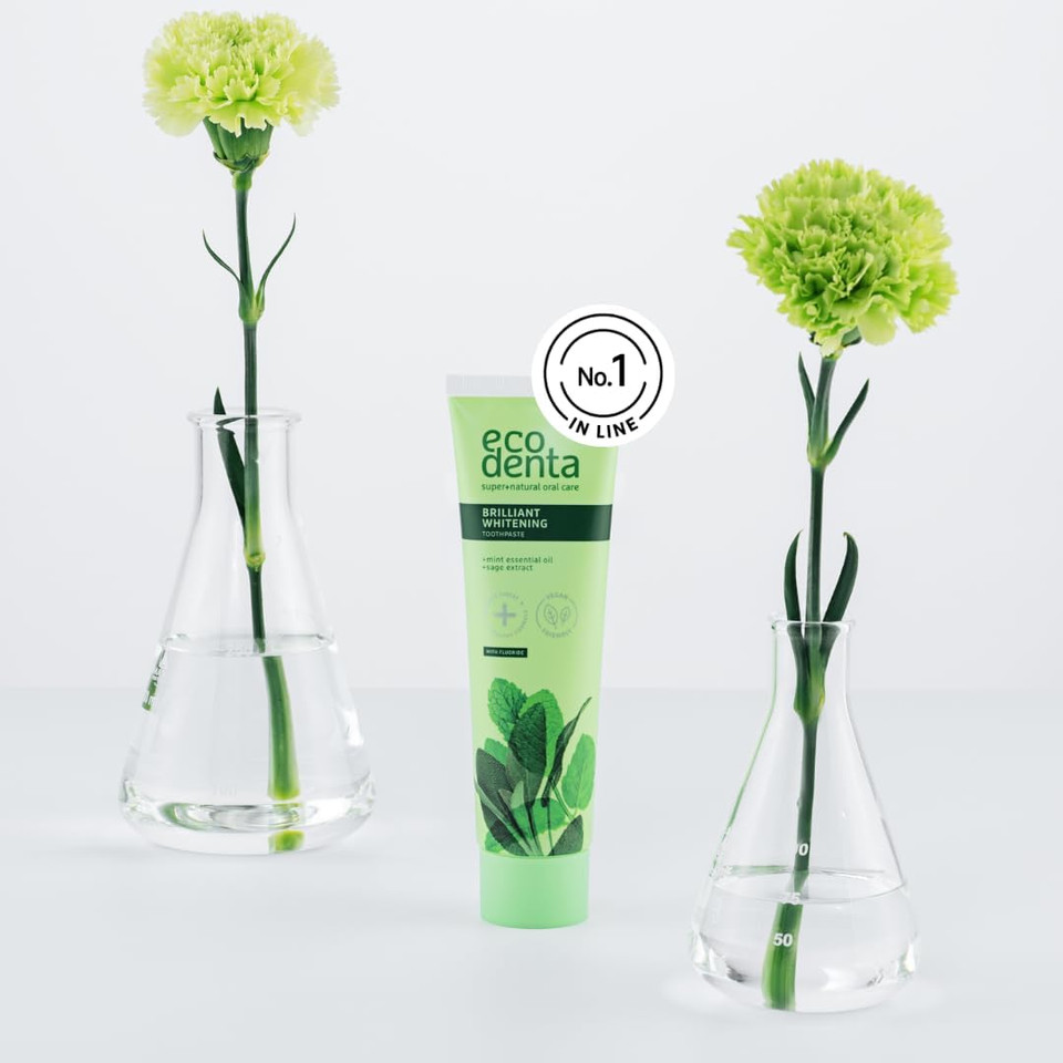 Ecodenta Brilliant Whitening Toothpaste with Fluoride - Enamel Strengthening, Fighting Tartar Formation Tooth Paste 100ml