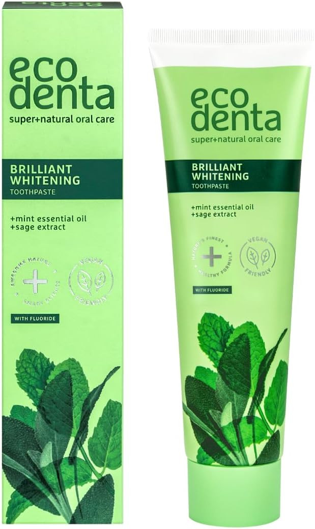 Ecodenta Brilliant Whitening Toothpaste with Fluoride - Enamel Strengthening, Fighting Tartar Formation Tooth Paste 100ml