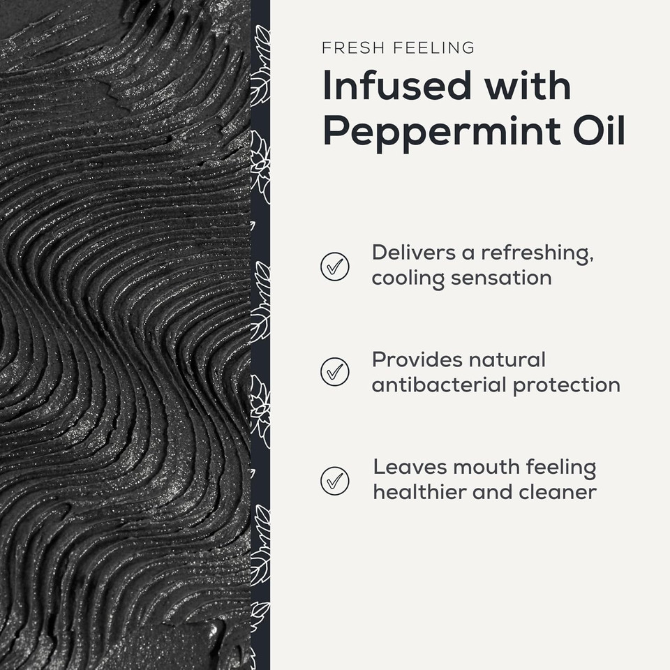 Georganics Mineral Toothtablets - Natural Effervescent Cleansing Tablets with Kaolin Clay - Vegan, SLS, Cruelty and Fluoride Free - Charcoal - 120 Tablets