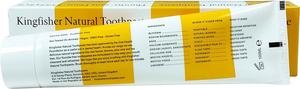 Kingfisher | Baking Soda & Mint Toothpaste | 4 X 100Ml