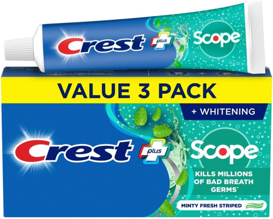 Crest Complete Whitening Scope Toothpaste, Minty Fresh, 5.4 Ounce/459 Grams 3 Pack