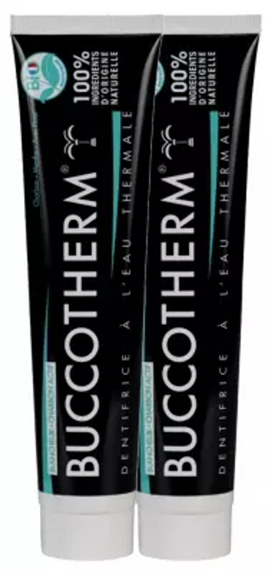 Buccotherm Toothpaste With White Thermal Water - Organic Activated Charcoal 2 X 75Ml