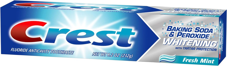 Crest Baking Soda And Peroxide Whitening With Tartar Protection Fresh Mint Flavor Toothpaste 8.2 Oz (Pack Of 6)