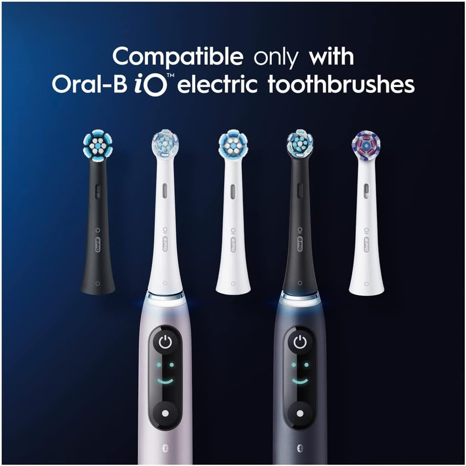 Oral-B Io Ultimate Clean Electric Toothbrush Head, Twisted & Angled Bristles For Deeper Plaque Removal, Pack Of 4 Toothbrush Heads, White Oral-B Io Ultimate Clean Electric Toothbrush Head, Twisted & Angled Bristles For Deeper Plaque Removal, Pack Of 4 Toothbrush Heads, White
