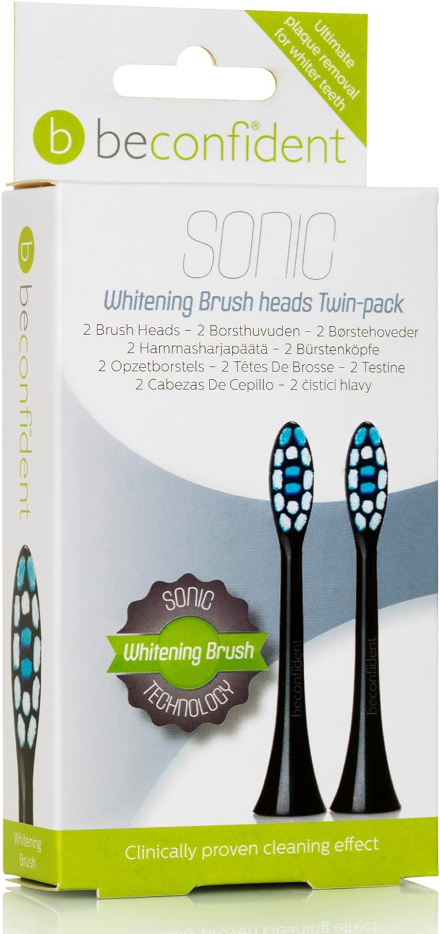 Sonic Toothbrush Heads Whitening Black Lote 2 Pz