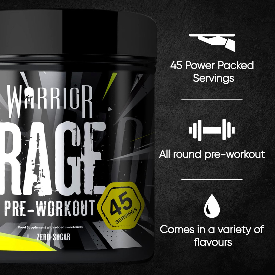 Warrior - Rage Pre Workout Powder ÃÂ Lightninã¢Â Lemonade 392G, Wa-Rg-045-01

Size: 392 G (Pack Of 1)