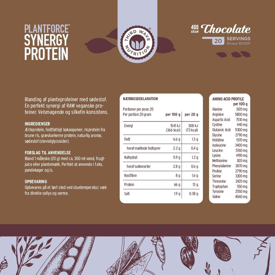 Plantforce Synergy Protein Natural - Raw Vegan Proteins - 400g
