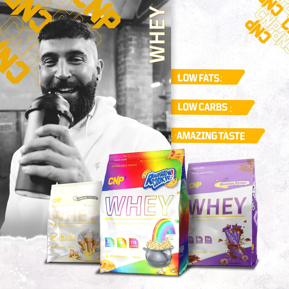 Cnp Professional New Formula 2Kg & 900G Premium Whey Protein Powder, 21G Protein, Low Carb, Easy Digestion, 66/30 Servings, 8 Great Flavours (Rainbow Cookie, 900G)

Size: 900 G (Pack Of 1)