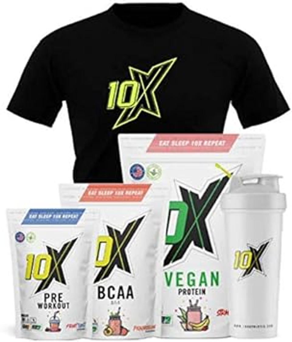 10X Athletic Vegan Protein, Nut Free, Sugar Free, Plant Based, Dairy Free, Gluten Free, Various Flavours, 580G (Chocolate Strawberry)
