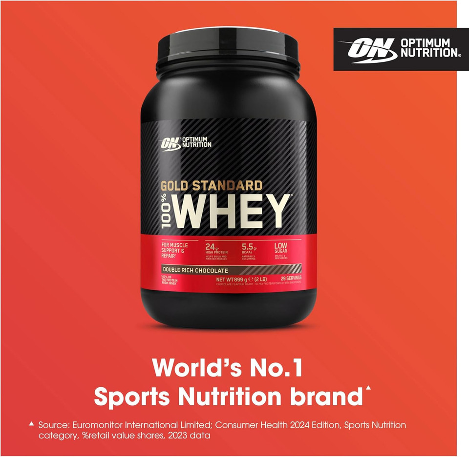 Optimum Nutrition Gold Standard 100% Whey Muscle Building and Recovery Protein Powder With Naturally Occurring Glutamine and BCAA Amino Acids, Chocolate Mint Flavour, 29 Servings, 899 g