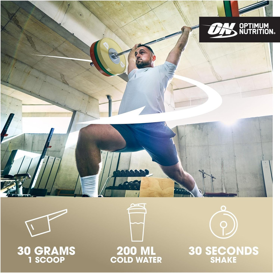 Optimum Nutrition ON Gold Standard 100% Isolate Pure Whey Protein, Naturally Occurring BCAAs and Glutamine, Pre and Post Workout, Chocolate Flavour, 31 Servings, 930 g