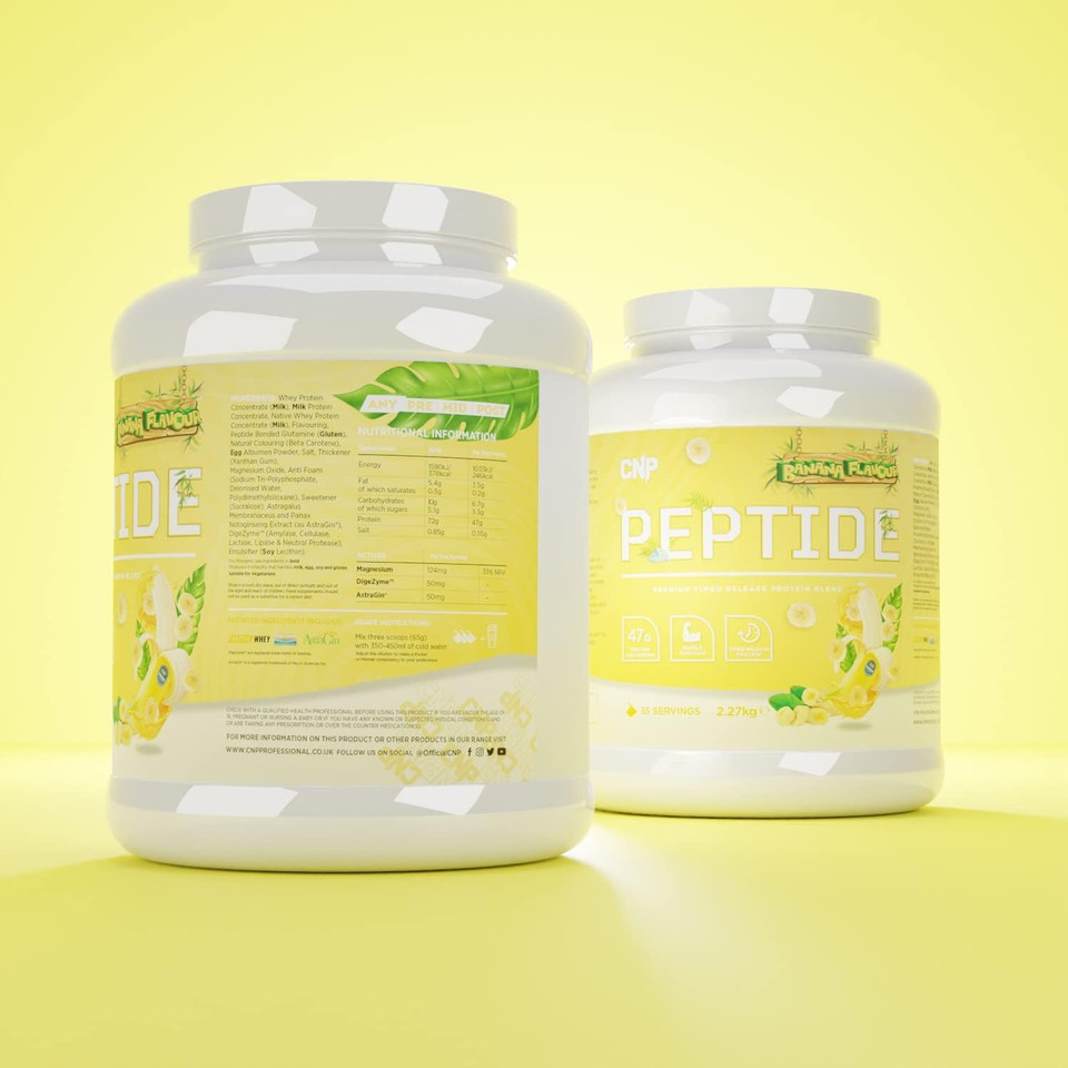 Cnp Professional Peptide, High Protein 48G Premium Timed Release Protein Blend, Micellar Casein, Digestive Enzymes, 2.2Kg, 6 Flavours Available (Banana)