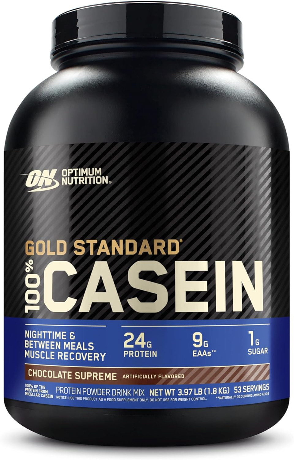 Optimum Nutrition Gold Standard 100% Casein Slow Digesting Protein Powder with Zinc and Magnesium, Support Muscle Growth & Repair Overnight, Chocolate Supreme, 55 Servings, 1.82 kg