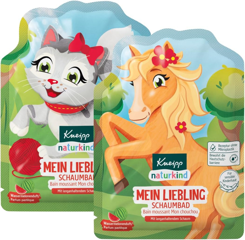 Kneipp Naturkind Bubble Bath My Darling, Bath Additive With Nourishing Almond Oil And Watermelon Extract For Magic Bathing Fun, Fruity Watermelon Fragrance And Red Water, From 3 Years, 40 Ml