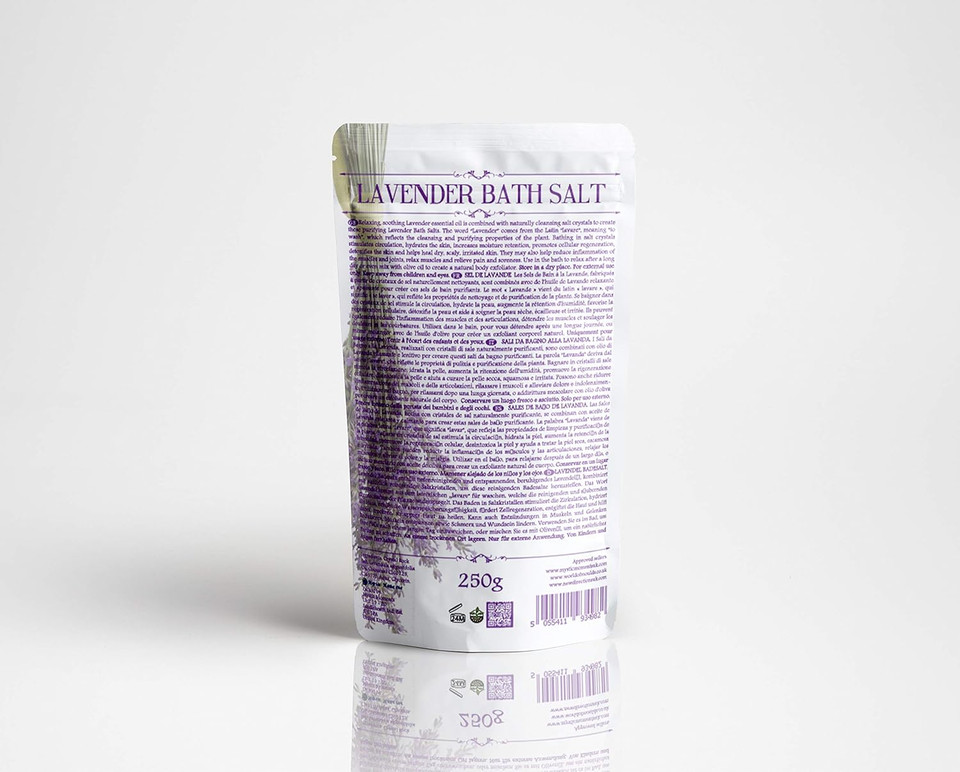 Mystic Moments Lavender Bath Salts 500g | Natural Bath Soak for Muscle, Perfect for Skin, Face & Body 100% Natural Vegan GMO Free