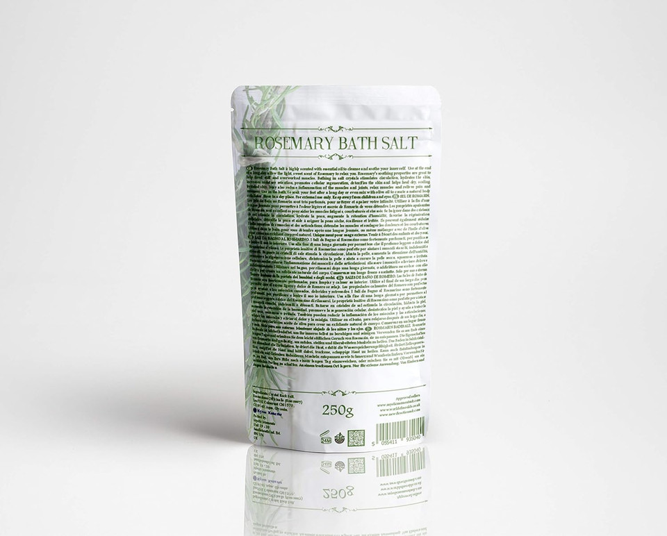 Mystic Moments Rosemary Bath Salts 500g | Natural Bath Soak for Muscle, Perfect for Skin, Face & Body 100% Natural Vegan GMO Free