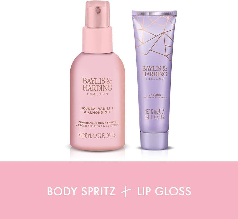 Baylis & Harding Jojoba, Vanilla & Almond Oil Luxury Instant Glam Gift Set (Pack Of 1) - Vegan Friendly
