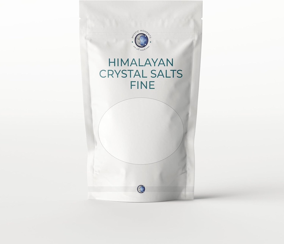 Mystic Moments Himalayan Crystal Salt Fine 1Kg | Natural Bath Soak for Muscle, Perfect for Skin, Face & Body 100% Natural Vegan GMO Free