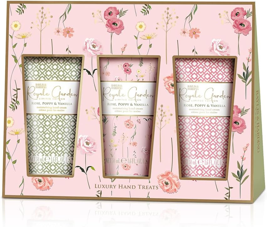 Baylis & Harding Royale Garden Rose, Poppy & Vanilla Luxury Hand Treats Gift Set (Pack Of 1) - Vegan Friendly
