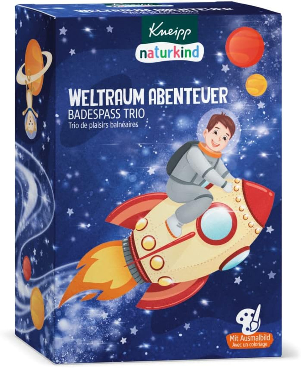 Kneipp Naturkind Gift Set Space Adventure  1 X Bubble Bath Space Driver (95 G), Crackling Bath Crystals Stardust (60 G) & Colour Magic Bath Dream Driver (40 G)  Fun & Care For Children