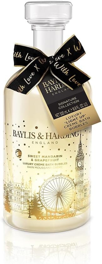 Baylis & Harding Sweet Mandarin & Grapefruit Luxury Lit Bath Bubbles Decanter Gift (Pack Of 1) - Vegan Friendly