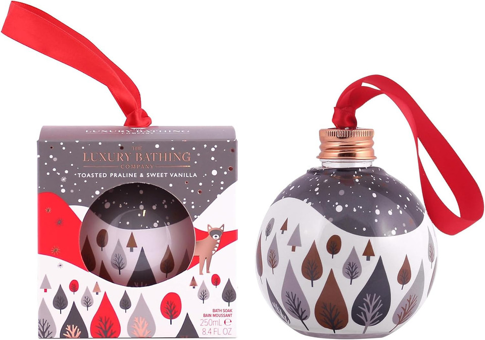 The Luxury Bathing Company - Toasted Praline & Sweet Vanilla Festive Bath Soak Bauble - Vegan Friendly