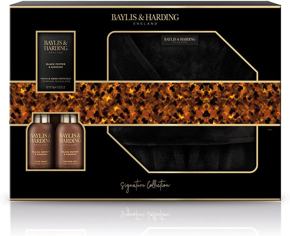Baylis & Harding Black Pepper & Ginseng Luxury Gown Set (Pack Of 1) - Vegan Friendly