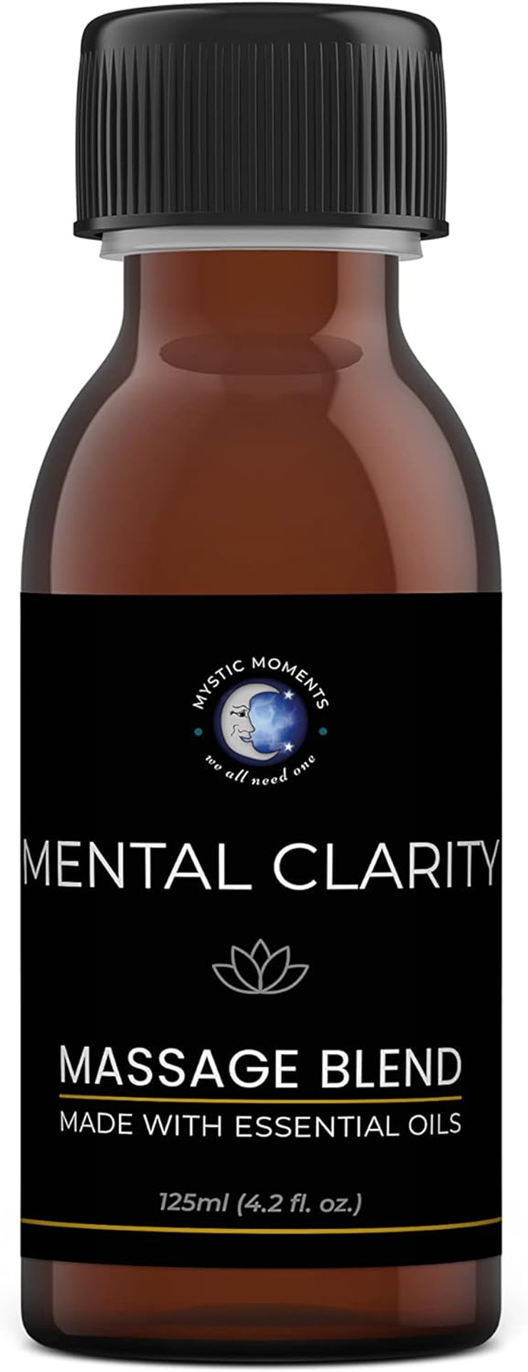 Mystic Moments | Mental Clarity Aromatherapy Massage Oil Blend 250ml - Natural Massage Blend Made with Essential Oils for Spa & Massage Therapy